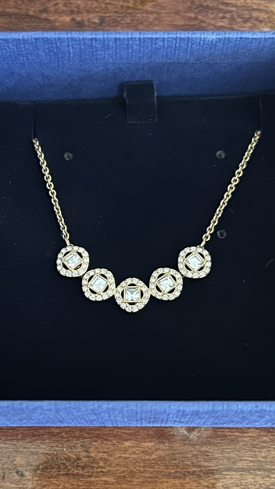 Swarovski Angelic necklace Square cut, White, Rose gold-tone plated