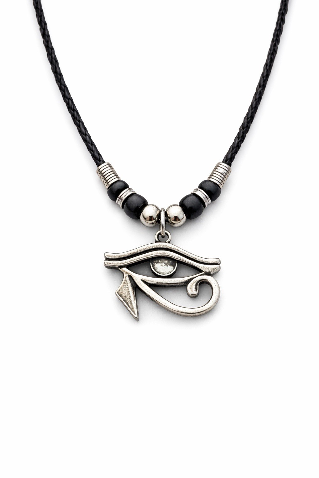 Eye of Horus Necklace Silver Tone Egyptian Protection Pendant Unisex Spiritual