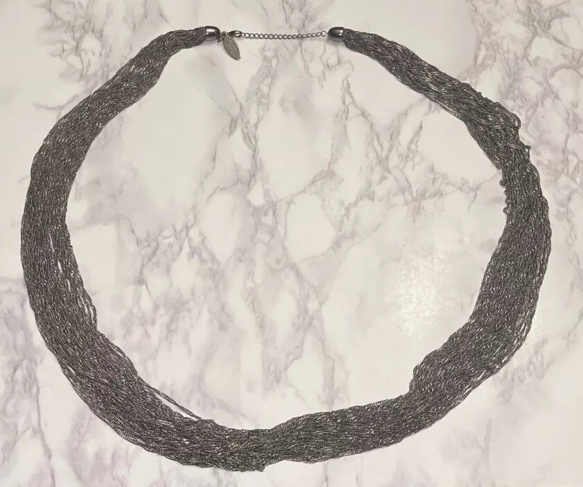 Cara NY Black Silver Tone Statement Necklace