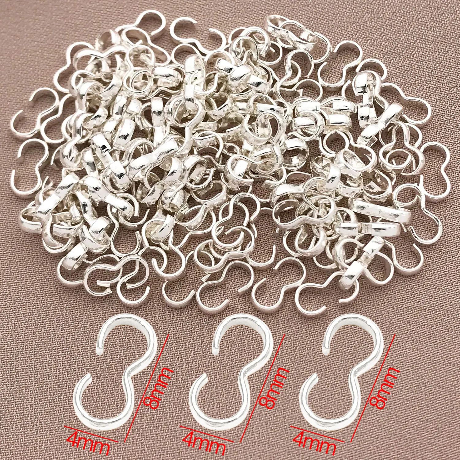 Mix 10/20Pcs 18K Copper Plated Genuine Golden Thick Silvery Open 3-Character Buc