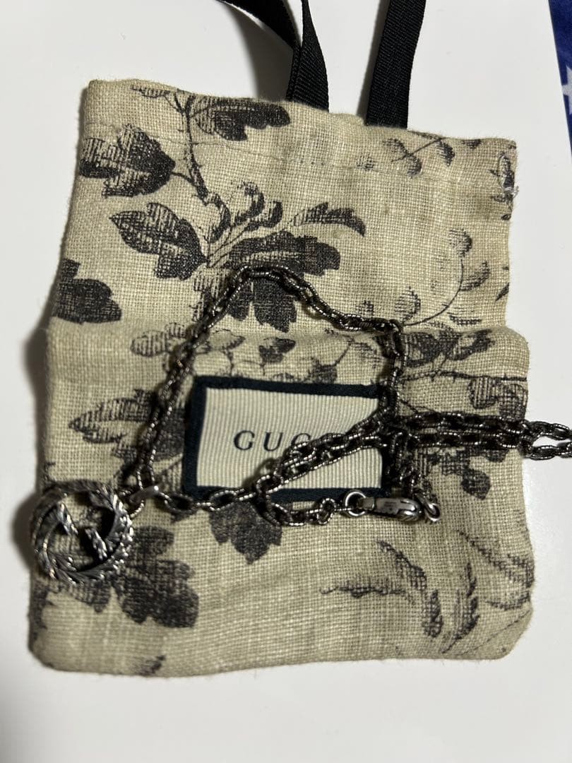 Current Excellent GUCCI Interlocking G Large Necklace Approx. 45