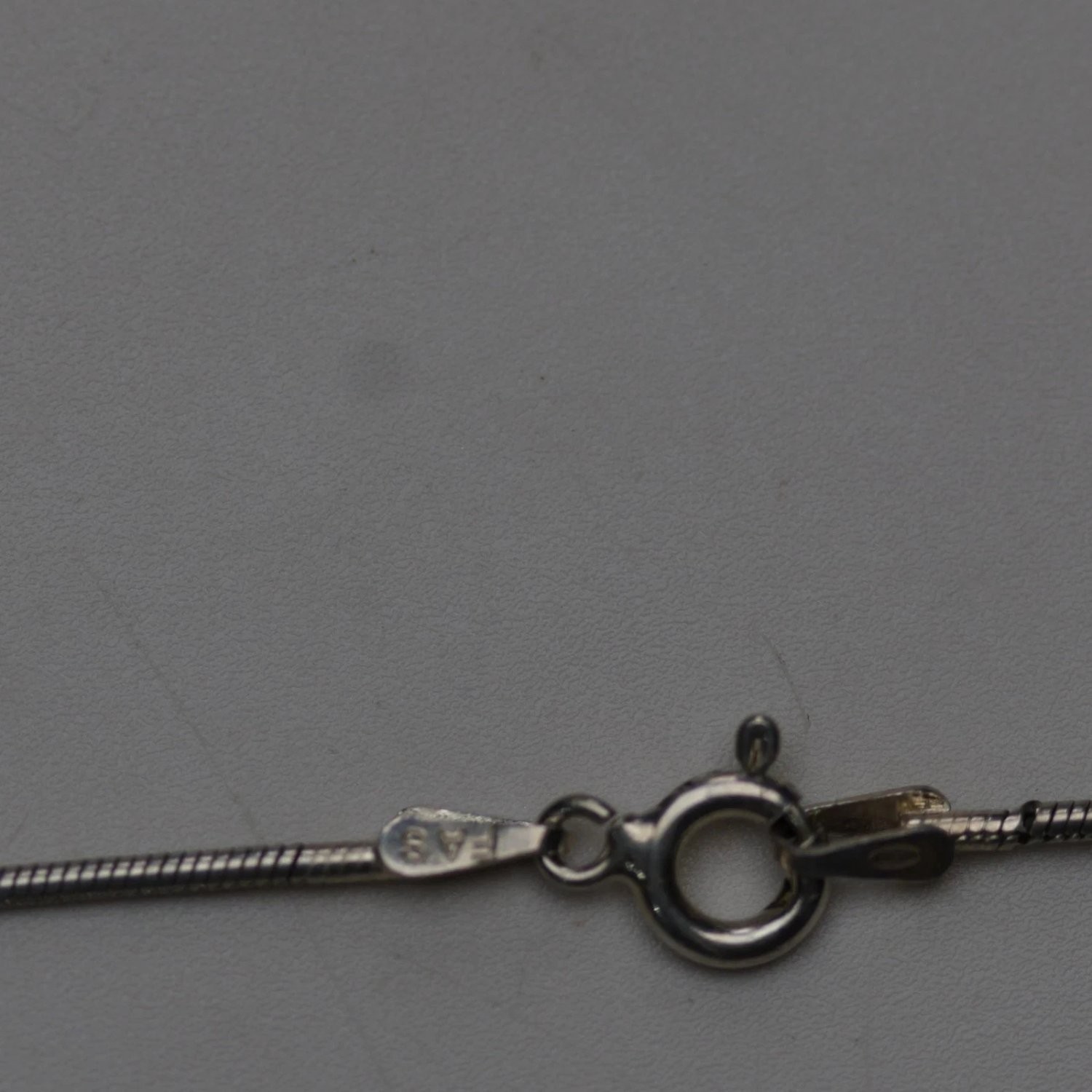 Fas Sterling Silver 925 Italy Station Bead Snake Chain Necklace 16 Inch