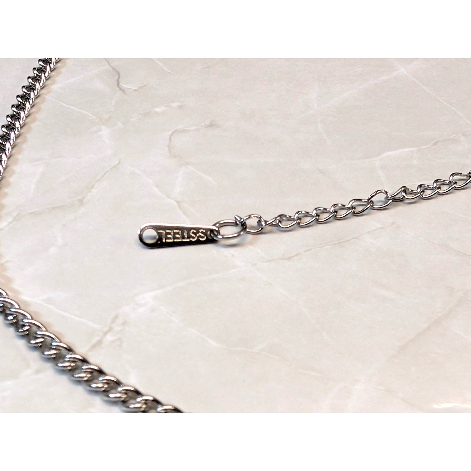 New Stainless Steel Chain Necklace Women Men Silvertone 20″ Minimalist for Medal