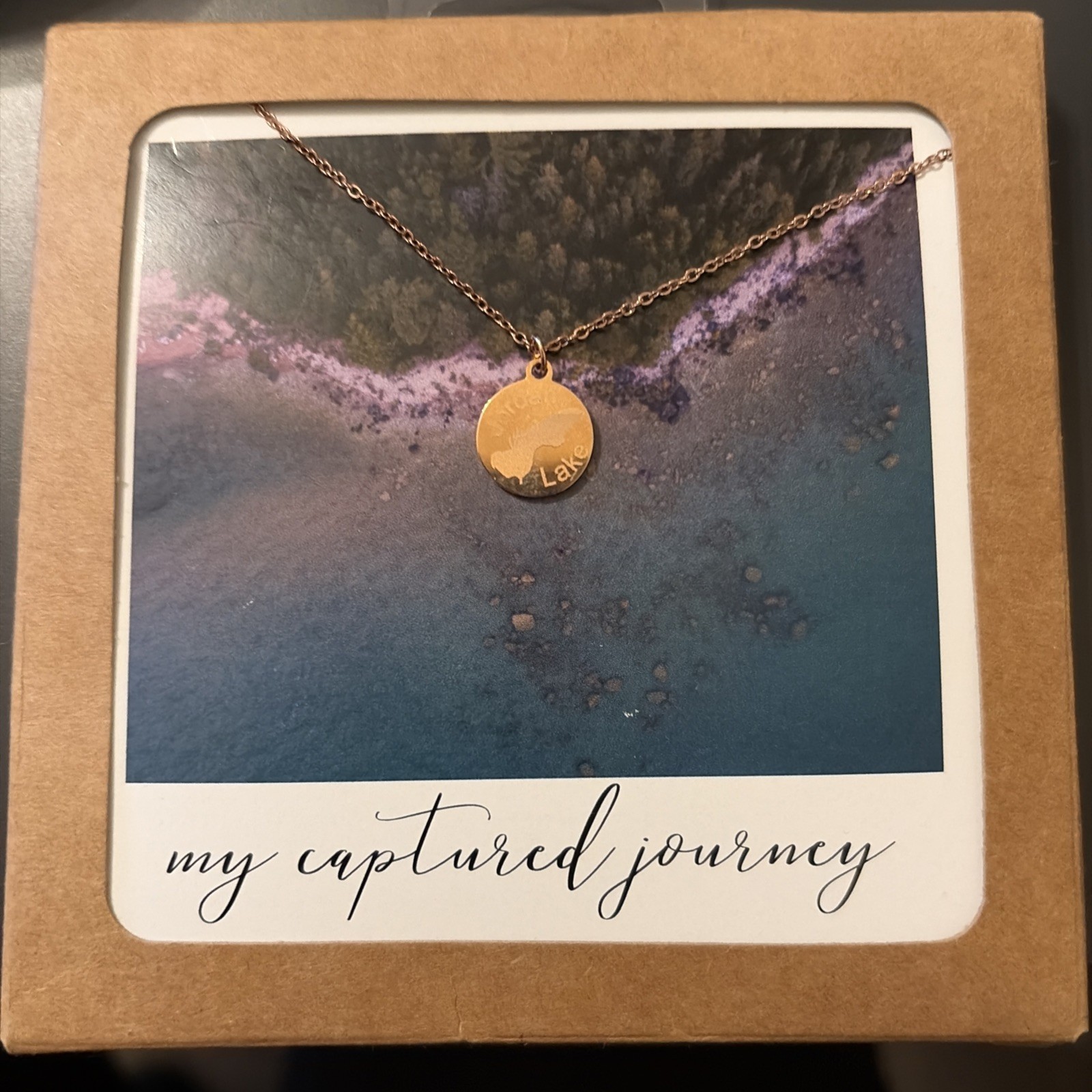 My Captured Journey Jordan Lake Necklace 18 K Rose Gold Finish Length 17-19 Inch