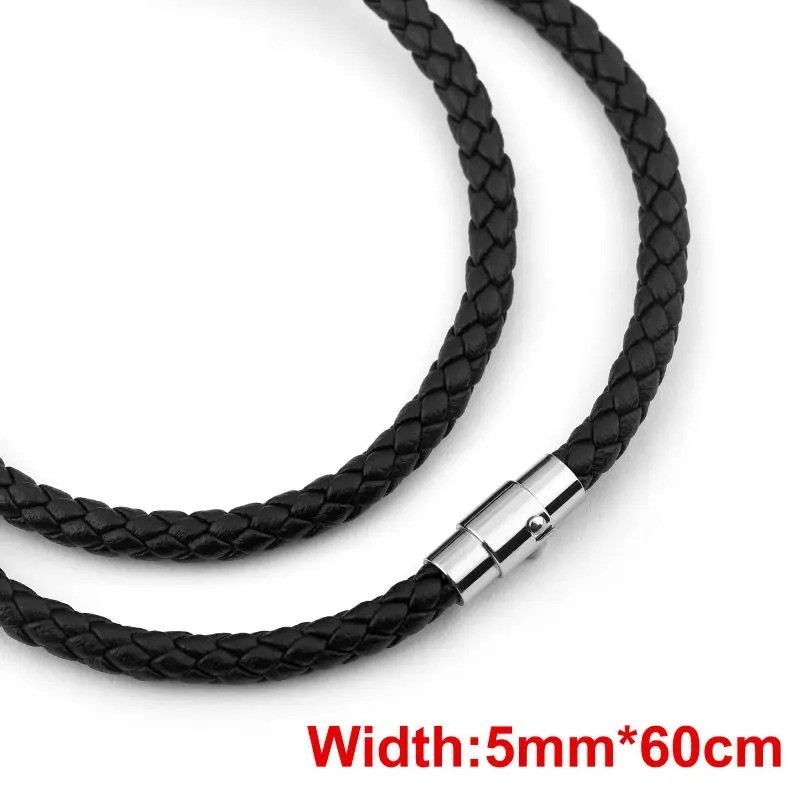 Leather Wax Cord Necklace 45/50/60cm Stainless Steel Clasp for Pendants
