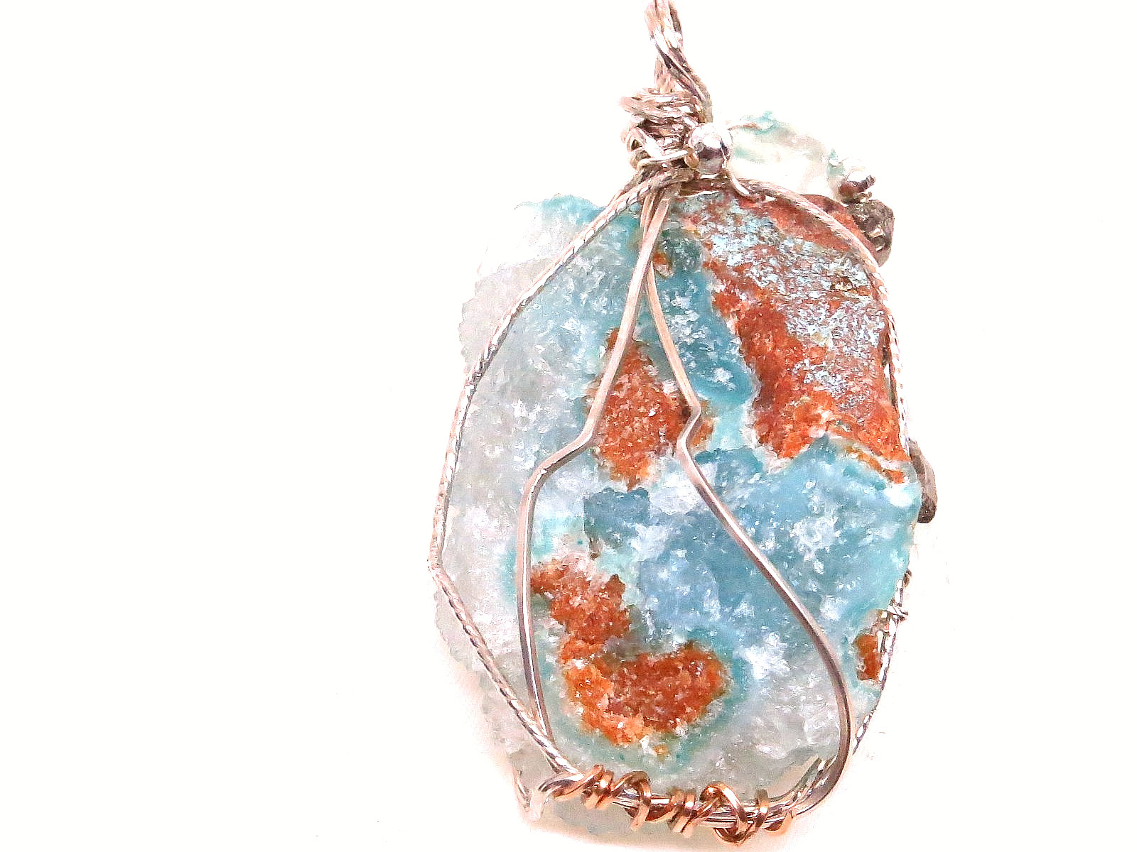 Rare Hemimorphite Rough Druzy Necklace