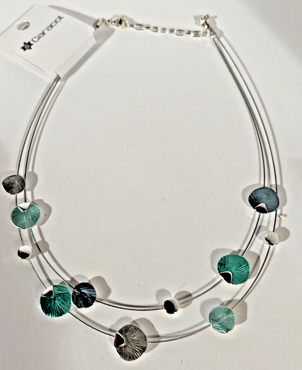 Necklace New in Package- Women Nickel Free Adjustable Length Blue, Teal & Silver