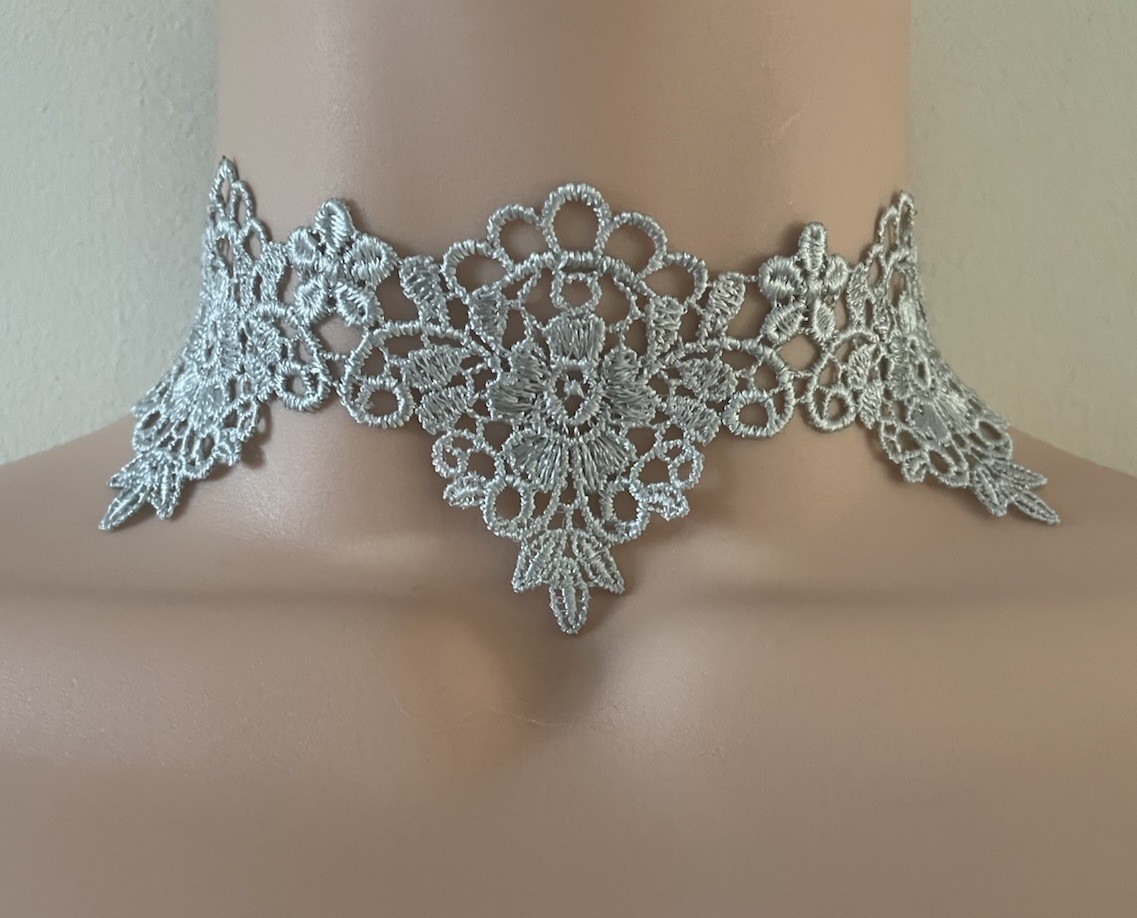 Women Ladies none Crystal Dimonte Necklace silvery grey Choker Wedding Parties