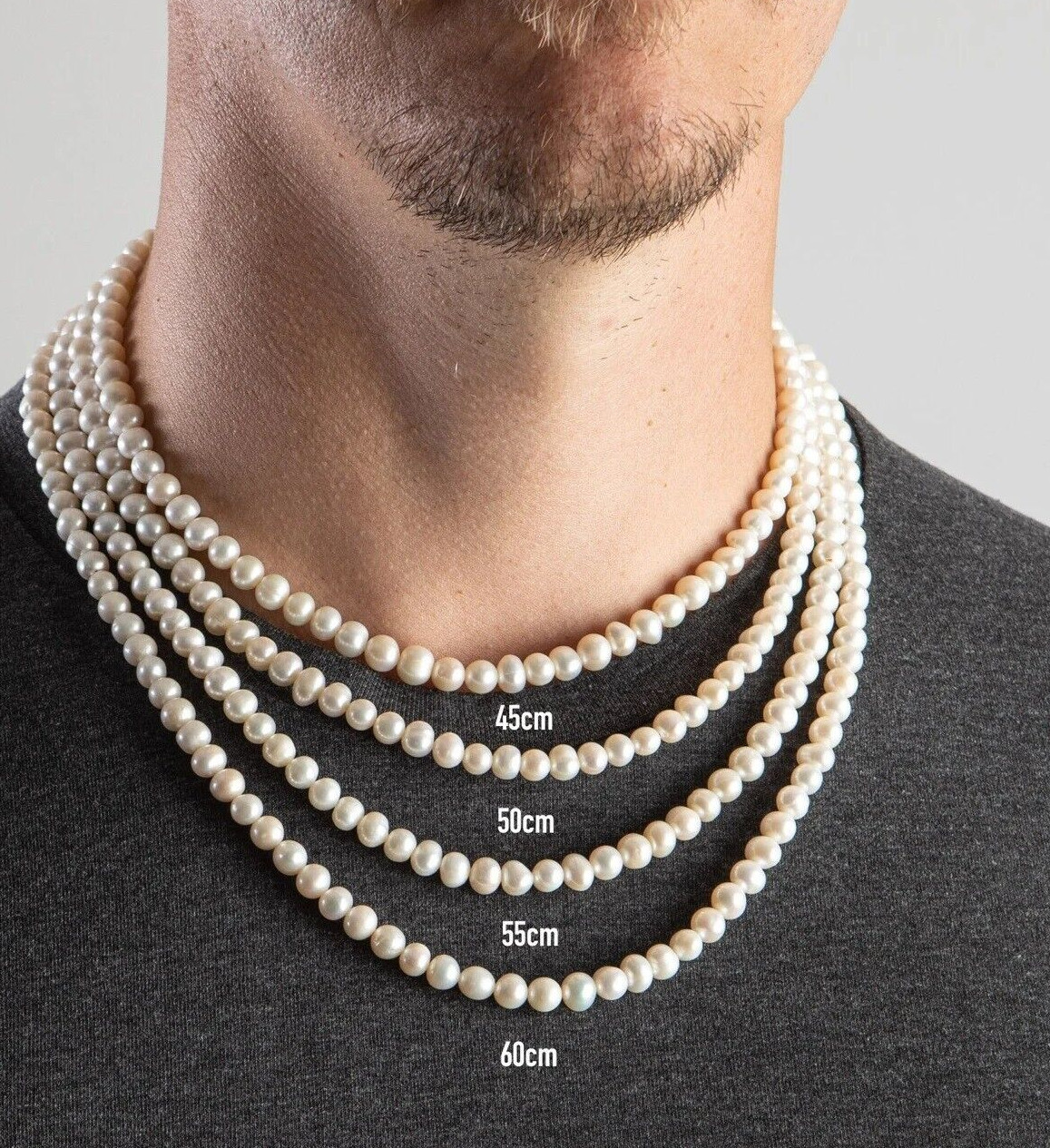 Cream Loose Choker 10mm Faux Pearl Necklace – 16inch (40cm) with silver fittings