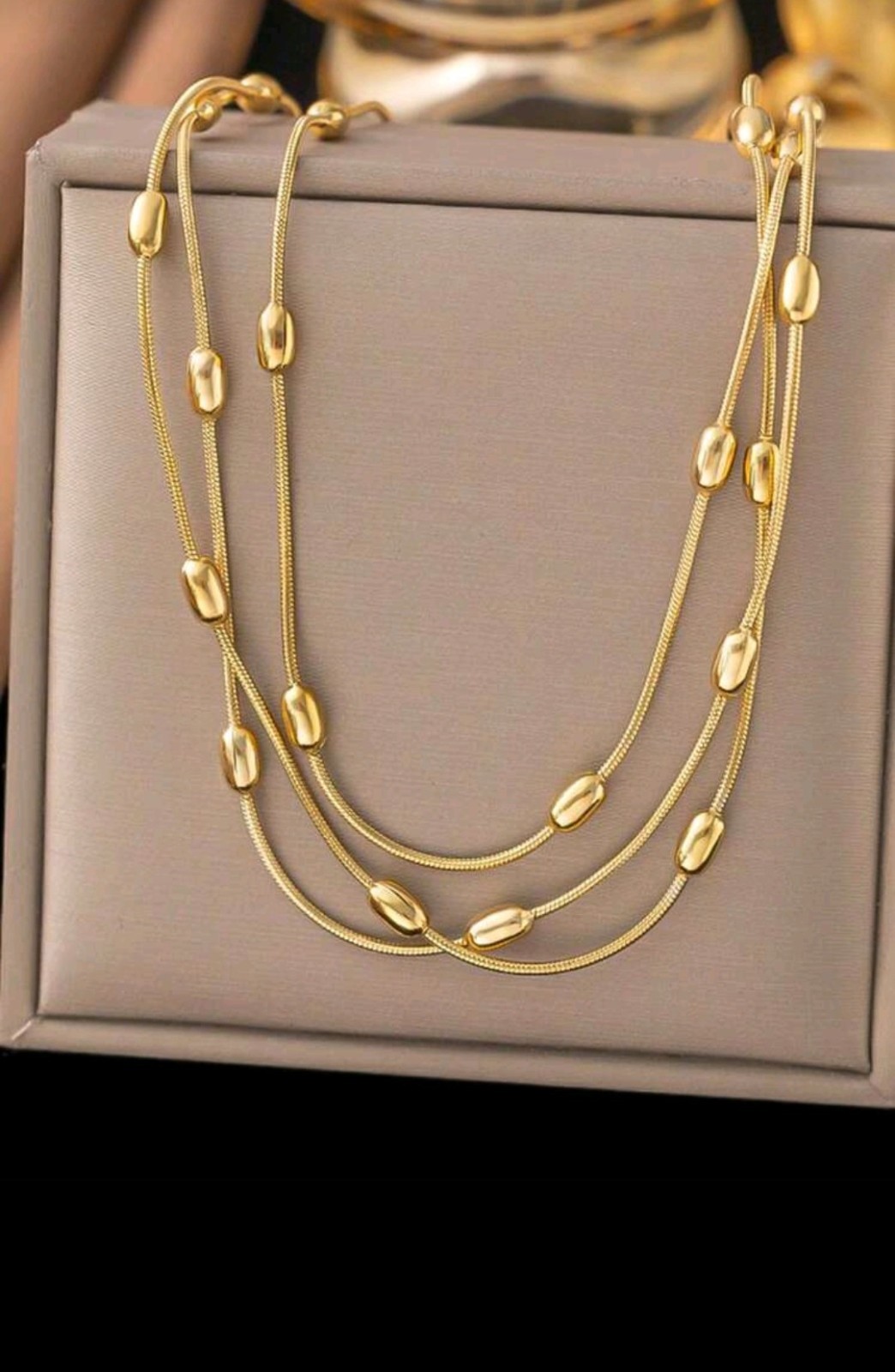 Gold plated Multi Layered Chain Necklace Chocker High Quality Fashion