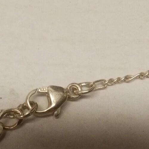 18″ Silver Tone Stamped 925 Green Pink Crystal Glass Flower Leaf Branch Necklace