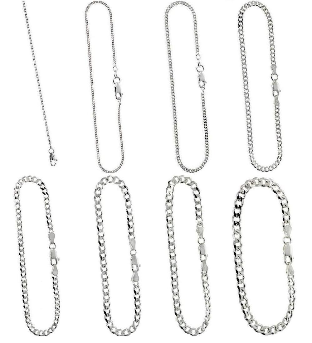 1.1mm to 7mm Sterling Silver Italian Cuban Curb Link Chain Necklace or Bracelet