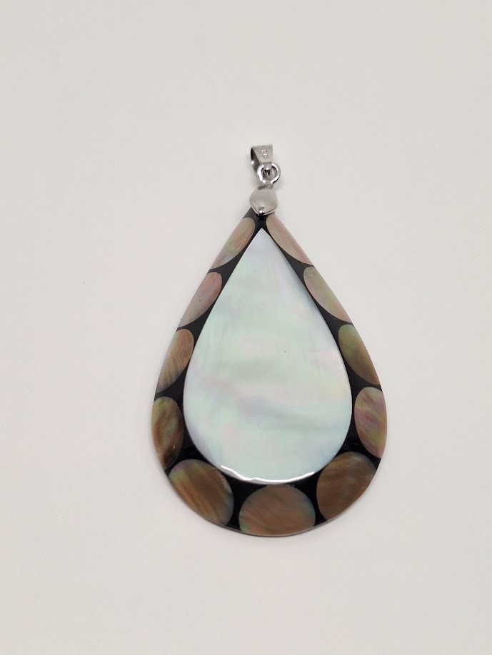 Teardrop-Shaped Pendant, Marked 18KGP