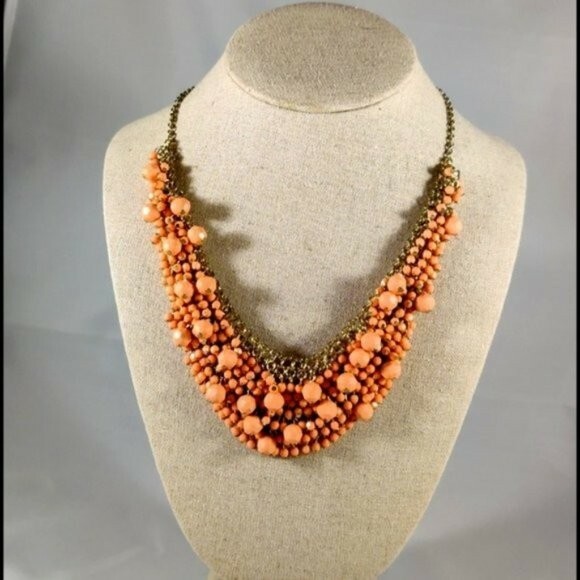 Cara New York Peach Beaded Necklace, NWT