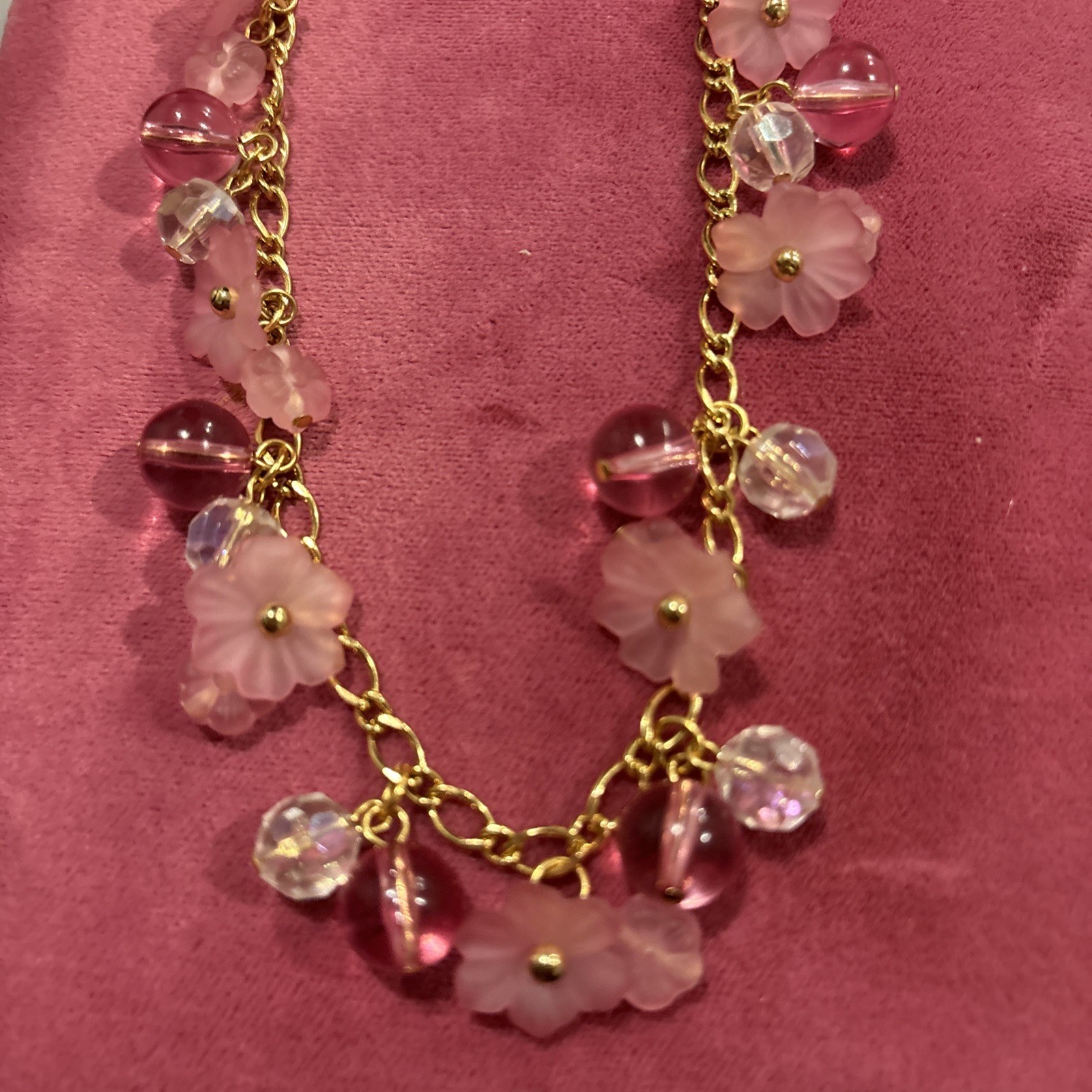 V Elegant Necklace With Shades Of Pick Fashion Jewelry For Girls& Women 16 In