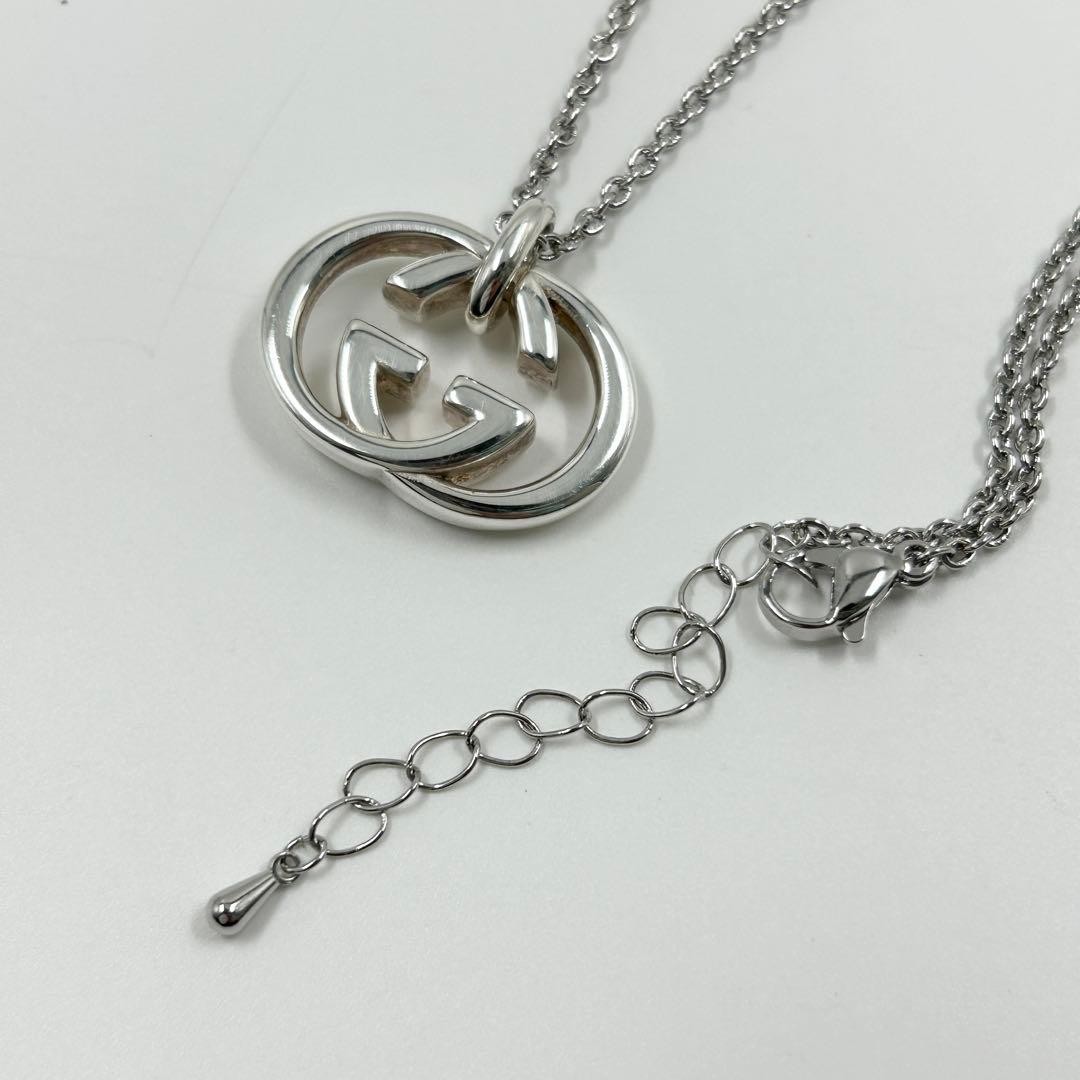 Excellent Gucci GUCCI Necklace Interlocking Silver 925