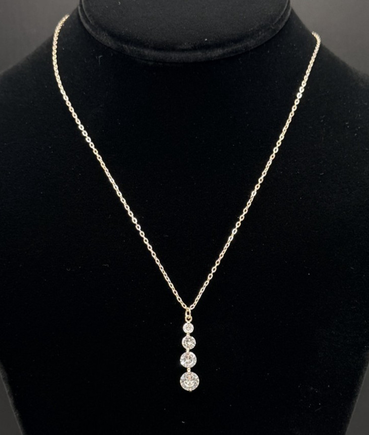 I.N.C. International Concepts Gold-Tone Crystal Graduated Pendant Necklace 20″