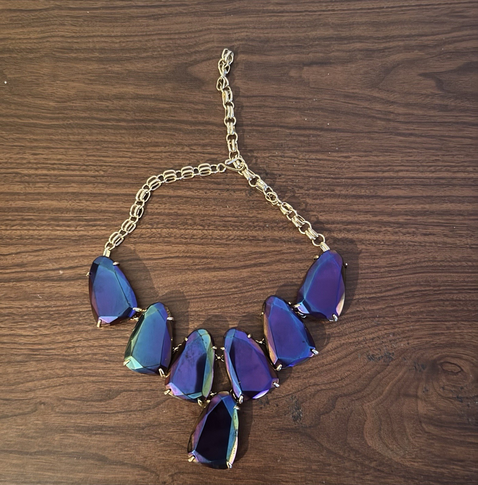 Kendra Scott Navy Dusted Glass Harlow- Rose Gold Hardware
