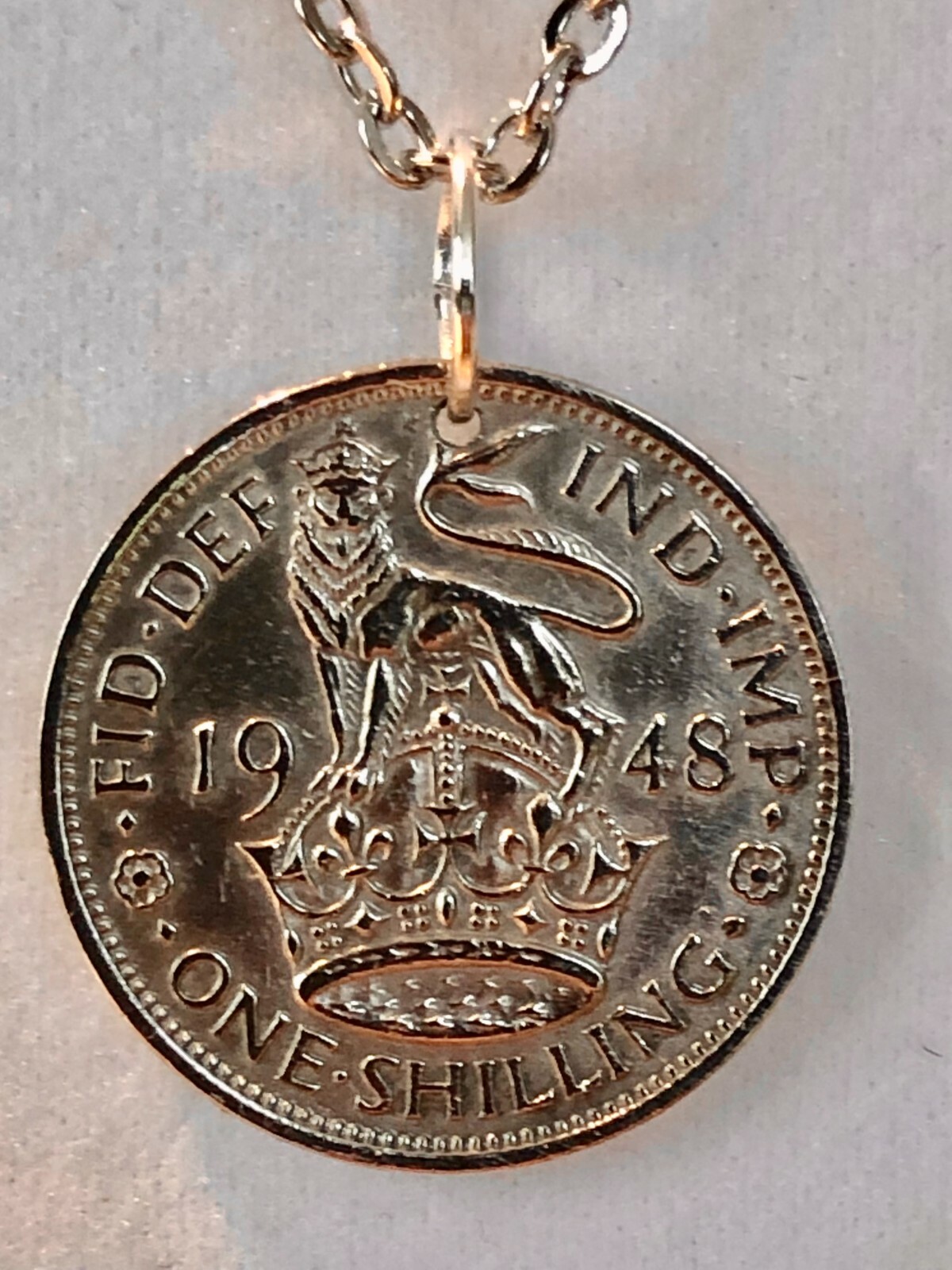 United Kingdom One Shilling Coin Necklace – British Sterling Pendant Custom Made