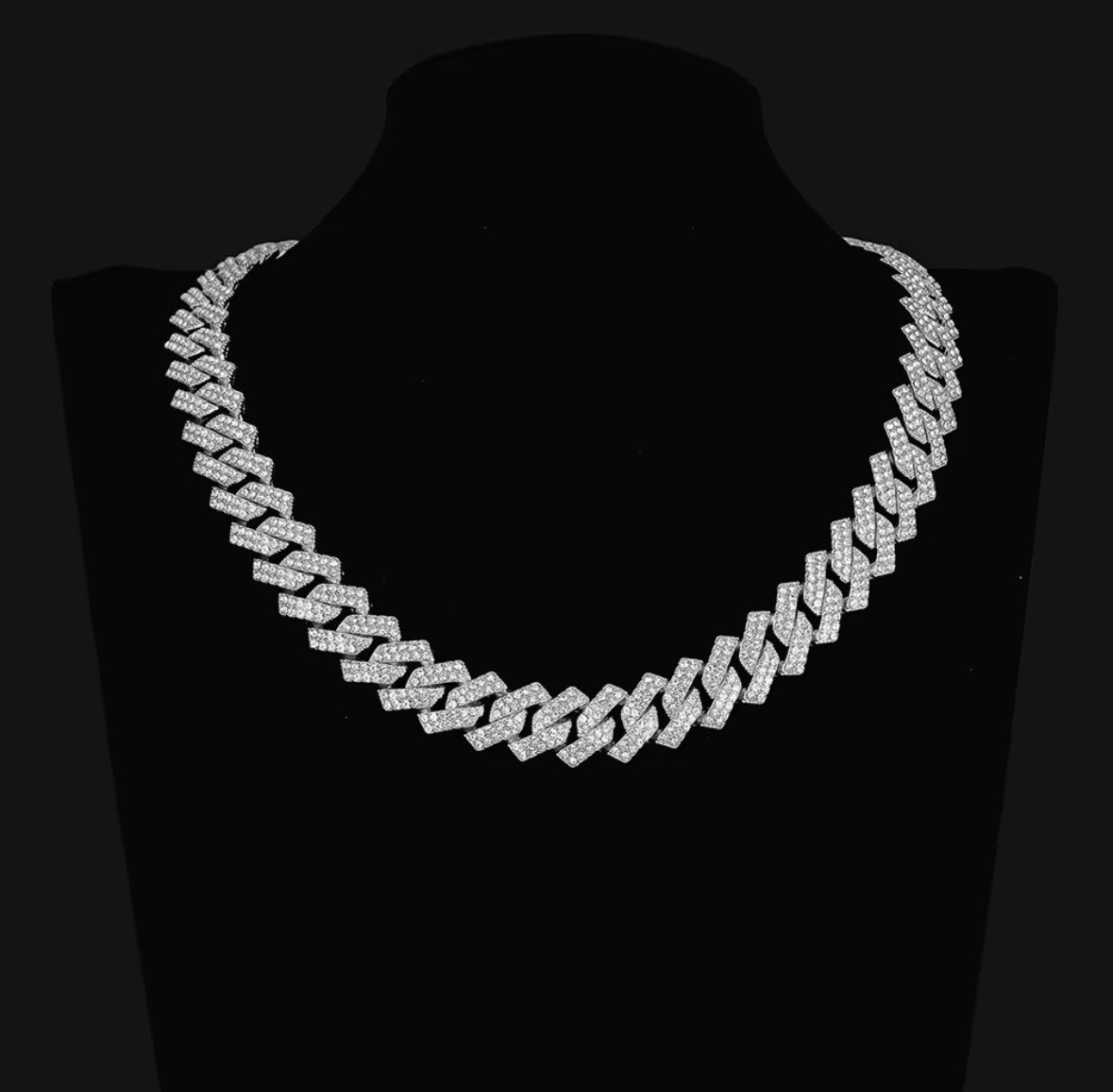 CUBAN CHAIN STAINLESS STEEL 15MM 28INCH FLASHY HIP-HOP BLING CHAIN