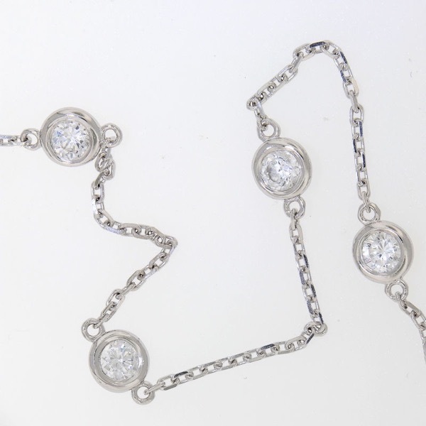 3 TCW Man Made Diamond By The Yard Station Necklace 14k 16″, 18″, 20″
