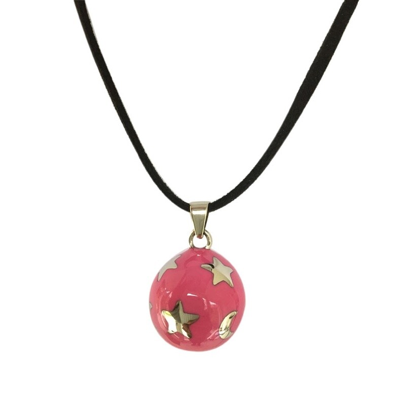 Adjustable Pregnancy Peace Baby Harmony Chime Ball with Moons & Stars Necklace