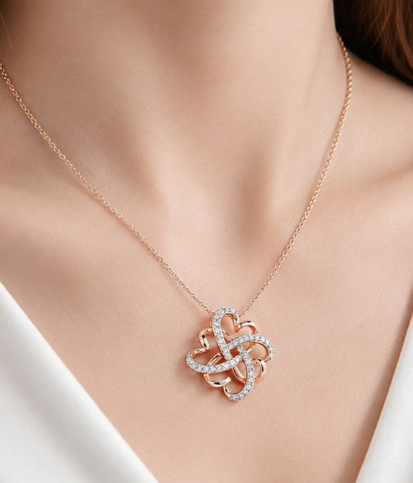 2.20Ct Round Cut Simulated Diamond Custom Heart Pendant 14K Yellow Gold Plated