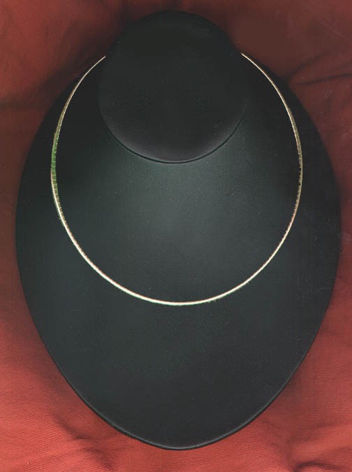 18″ 6MM 14KT GOLD EP OMEGA NECKLACE