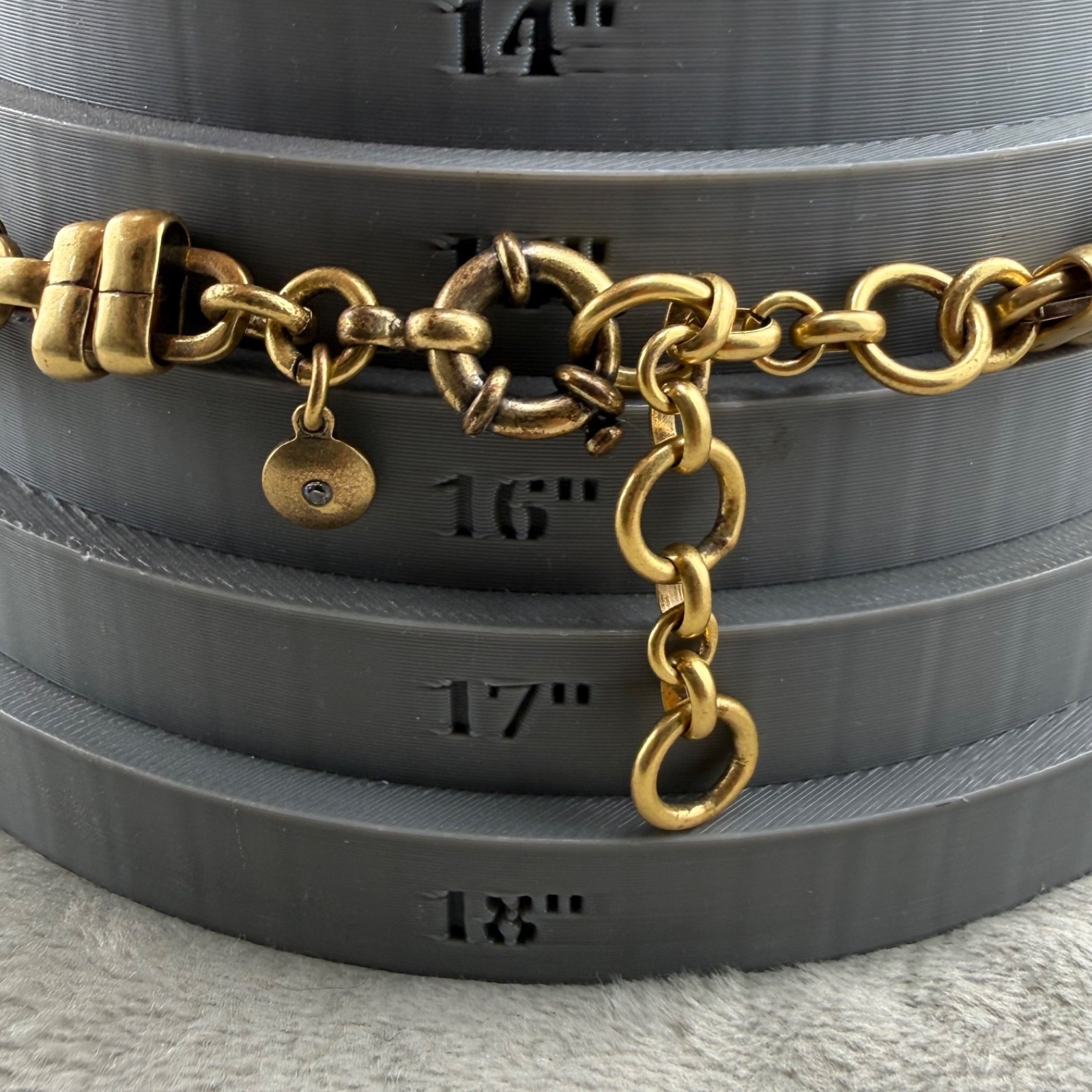 J. Crew Necklace Chunky Gold Tone Rhinestone Statement 16”
