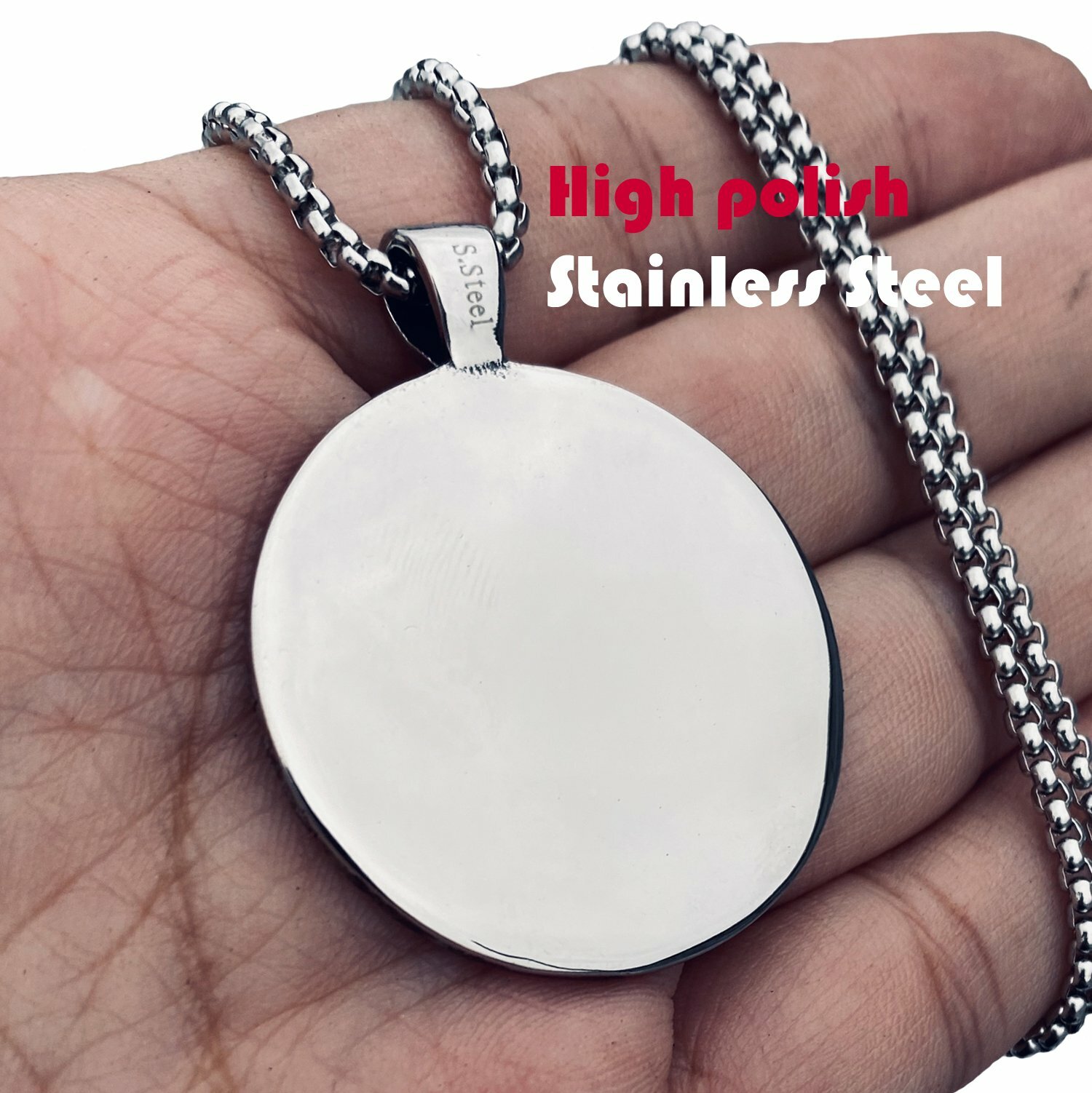 MENDEL Mens Womens Stainless Steel Greek Snake Medusa Head Pendant Necklace Men