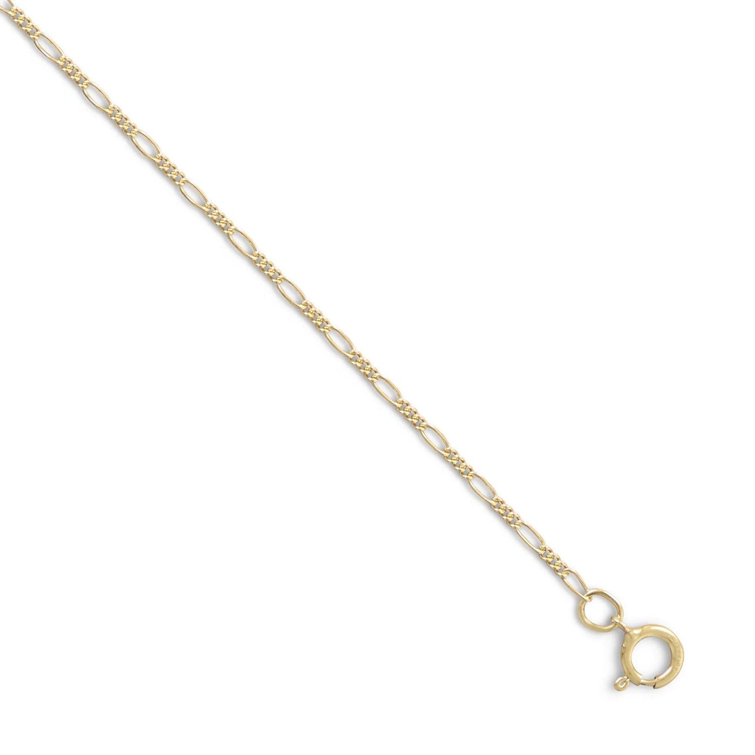 Figaro Chain Necklace 14/20 Gold Filled Spring Ring Clasp 3+1 1.8mm
