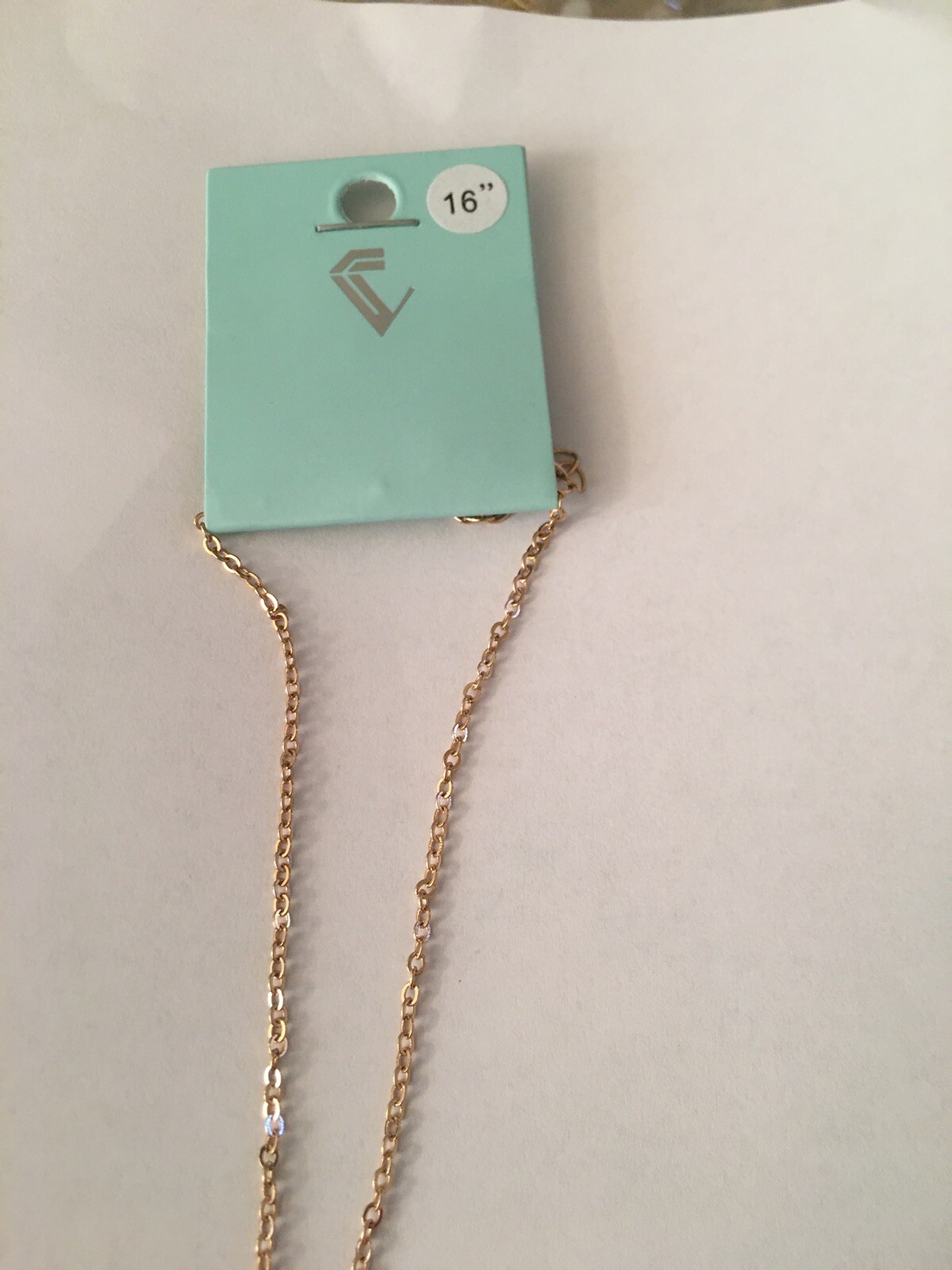 Necklace 16” Gold Chain W/ Round Pendant Clear Stones .75” Diameter New NIP