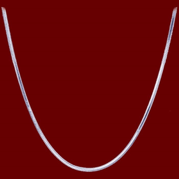 USA | 1.2mm SNAKE chain link 30″ necklace | sterling silver plate lobster clasp