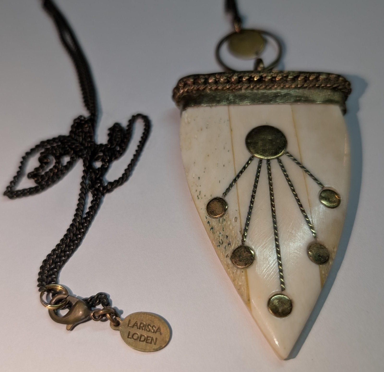 Larissa Loden Bone And Gold Starburst Statement Necklace