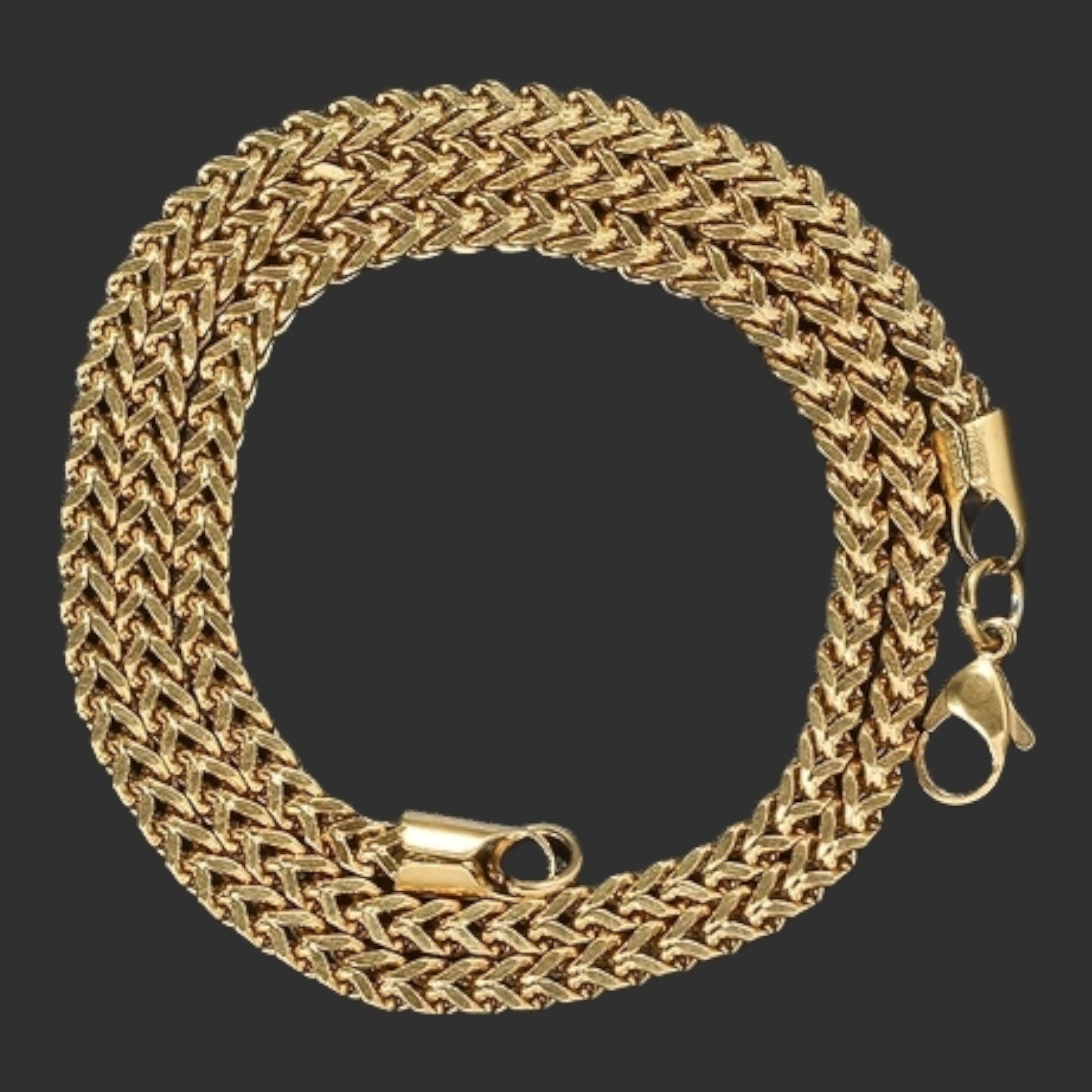 Stainless Steel Gold Plated Franco Chain Necklace 3mm Unisex Hip Hop Jewelry