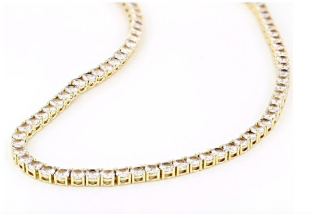 Bella Luce White Cubic Zirconia 18k Yellow Gold / Brass Tennis Necklace 45.0ctw