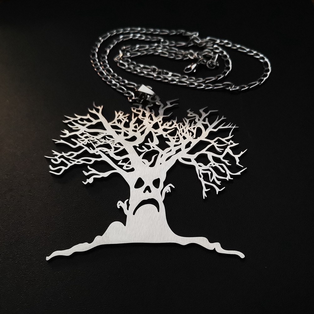 Haunted Mound Sematary symbol S.steel Pendant with 30inch Figaro link Necklace