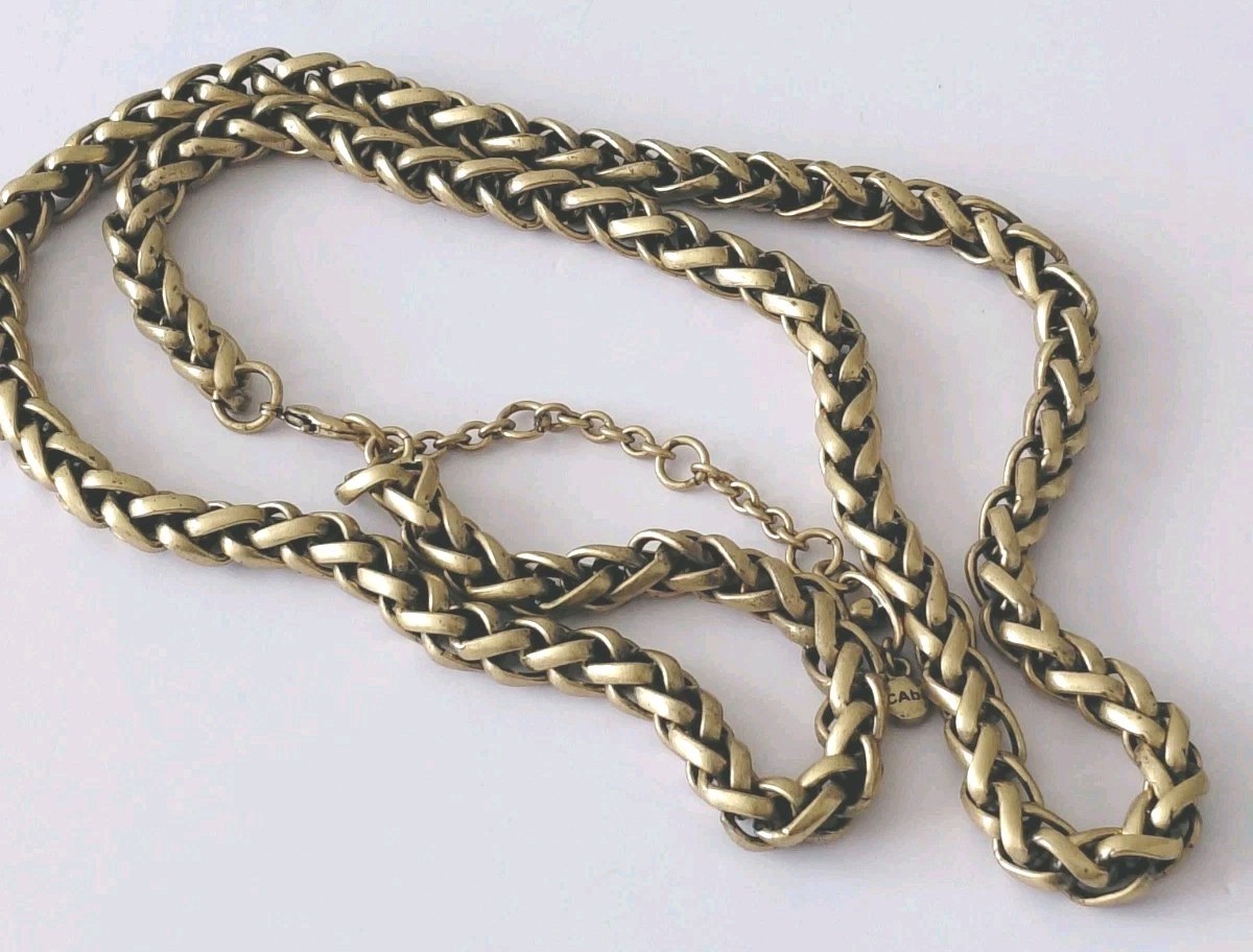 Cabi Chunky Chain Necklace- Large Lobster Clasp Closure- 30 + 3.5 In_ Gold Tone