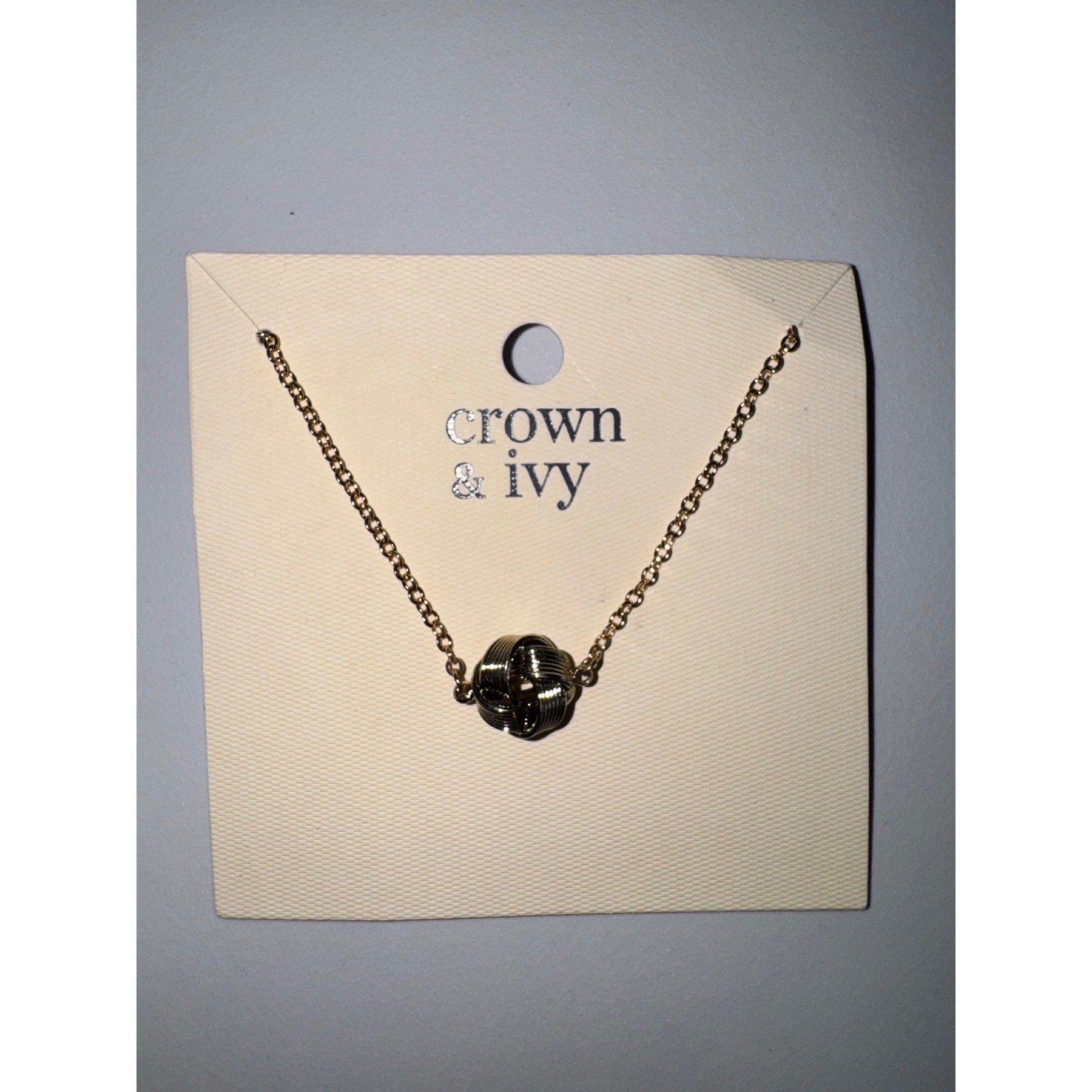 Crown & Ivy Necklace Womens Gold Love Knot Pendant One Size