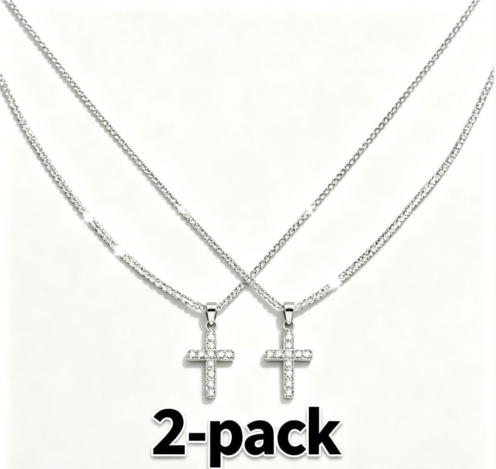 2Pcs Unisex Cross Pendant Necklaces Daily Wear – Fashion chain necklace