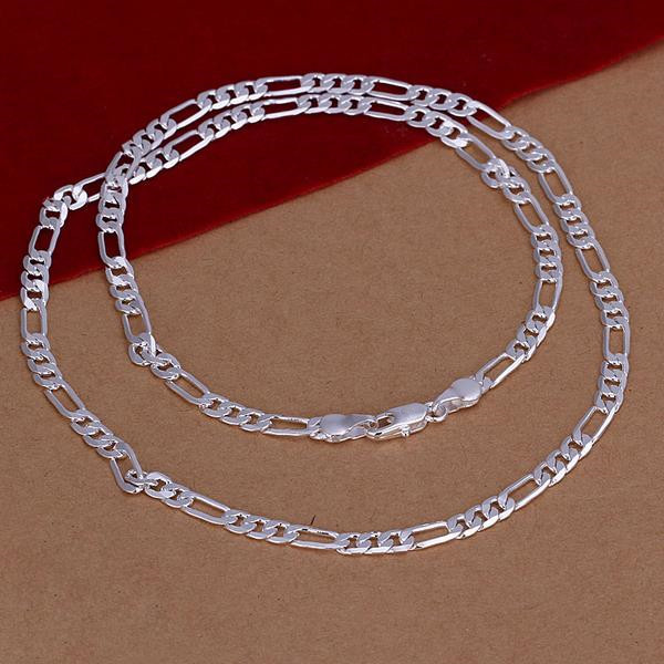 16″ – 30″ Mens Womens 925 Sterling Silver 4mm Figaro Link Chain Necklace #N153