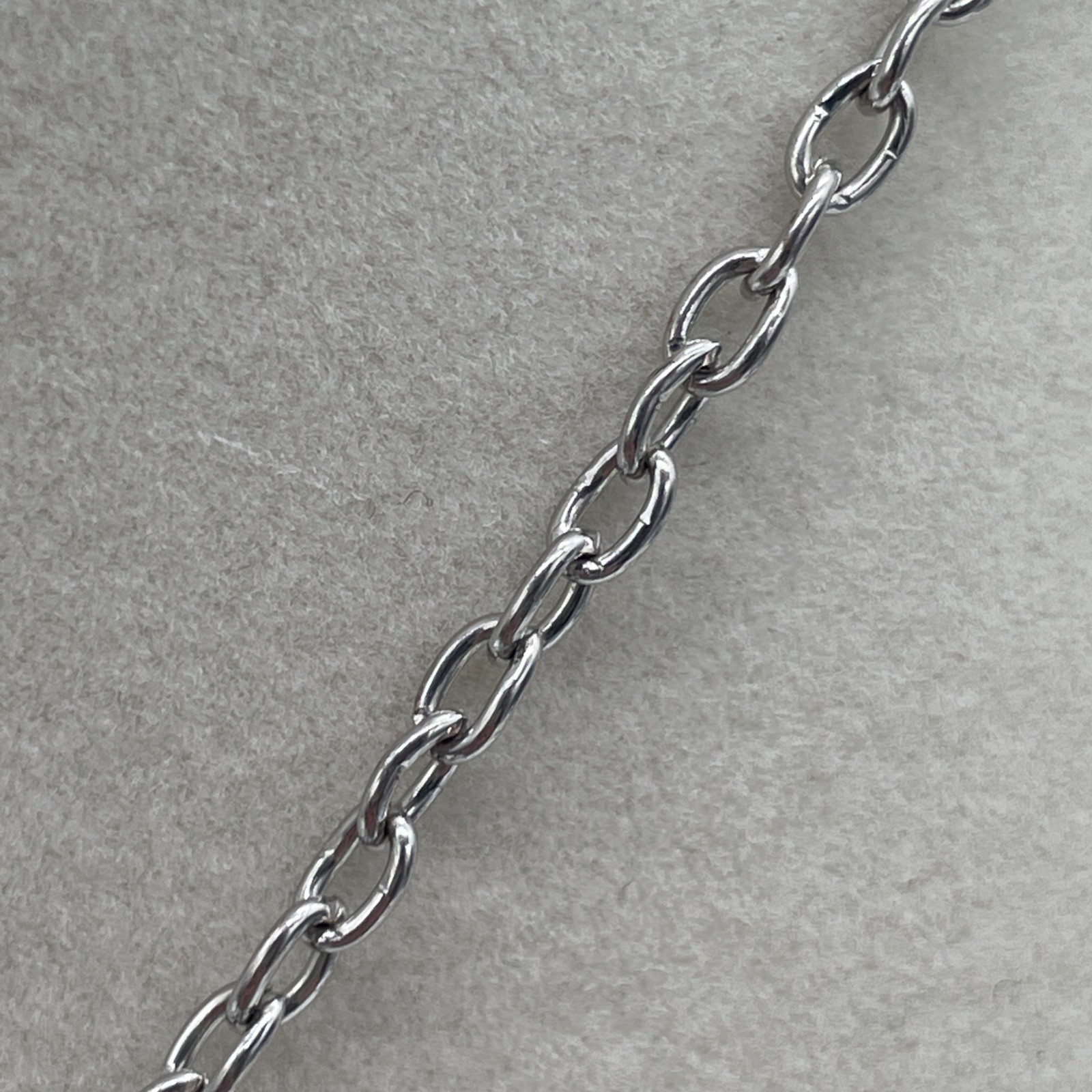 Unbranded Silver Tone Cable Chain Necklace With Blue Metallic Pendant & Tassels