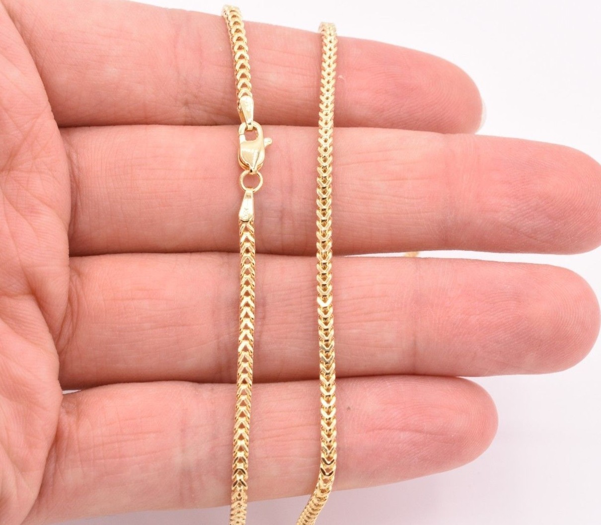 2mm Italian Square Franco Link Chain Necklace Real 10K Yellow Gold