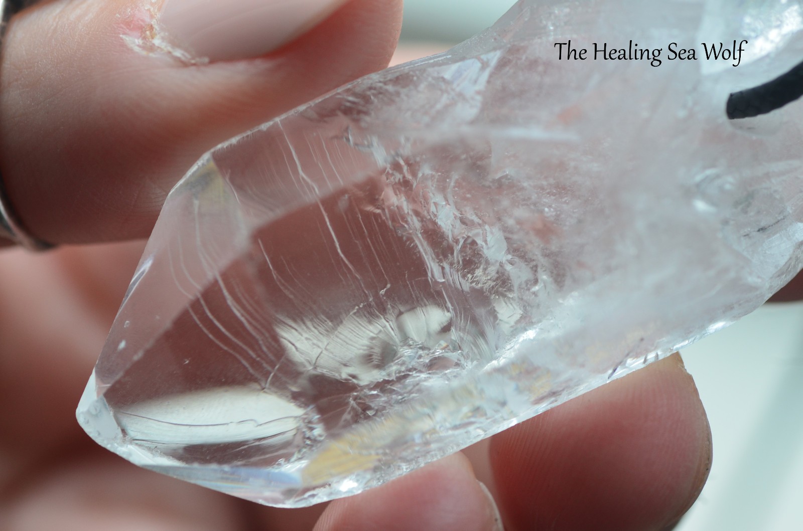 Diamantina Clear Quartz Necklace with Rare Curved Timelines • Manifestation Ally