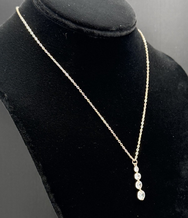 I.N.C. International Concepts Gold-Tone Crystal Graduated Pendant Necklace 20″