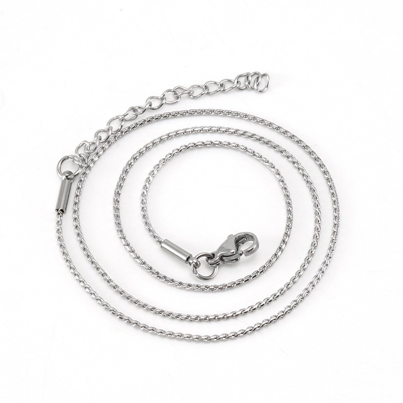 14K Gold Titanium Alloy Necklace Thin Box Chain Twist Chain Stackable Jewelry