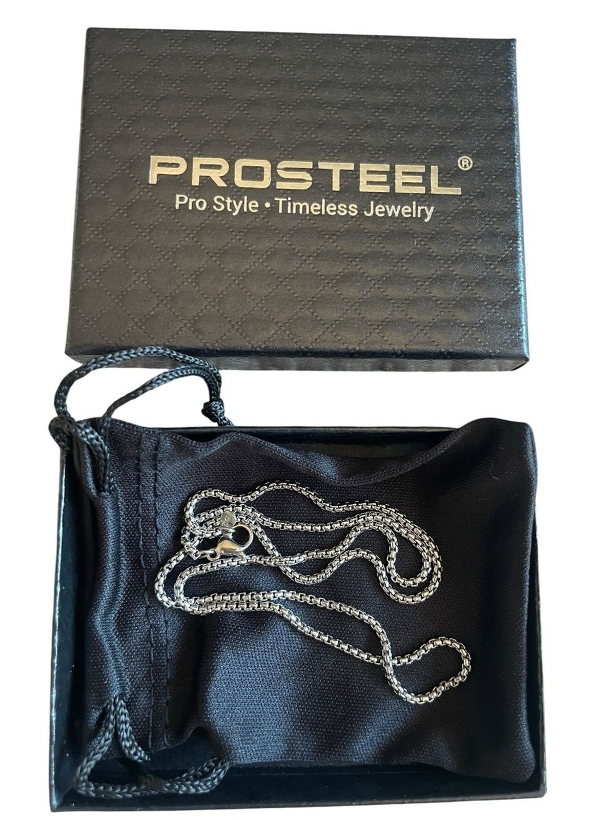 PROSTEEL Square Rolo Link Stainless Steel 2mm 18” Chain Necklace