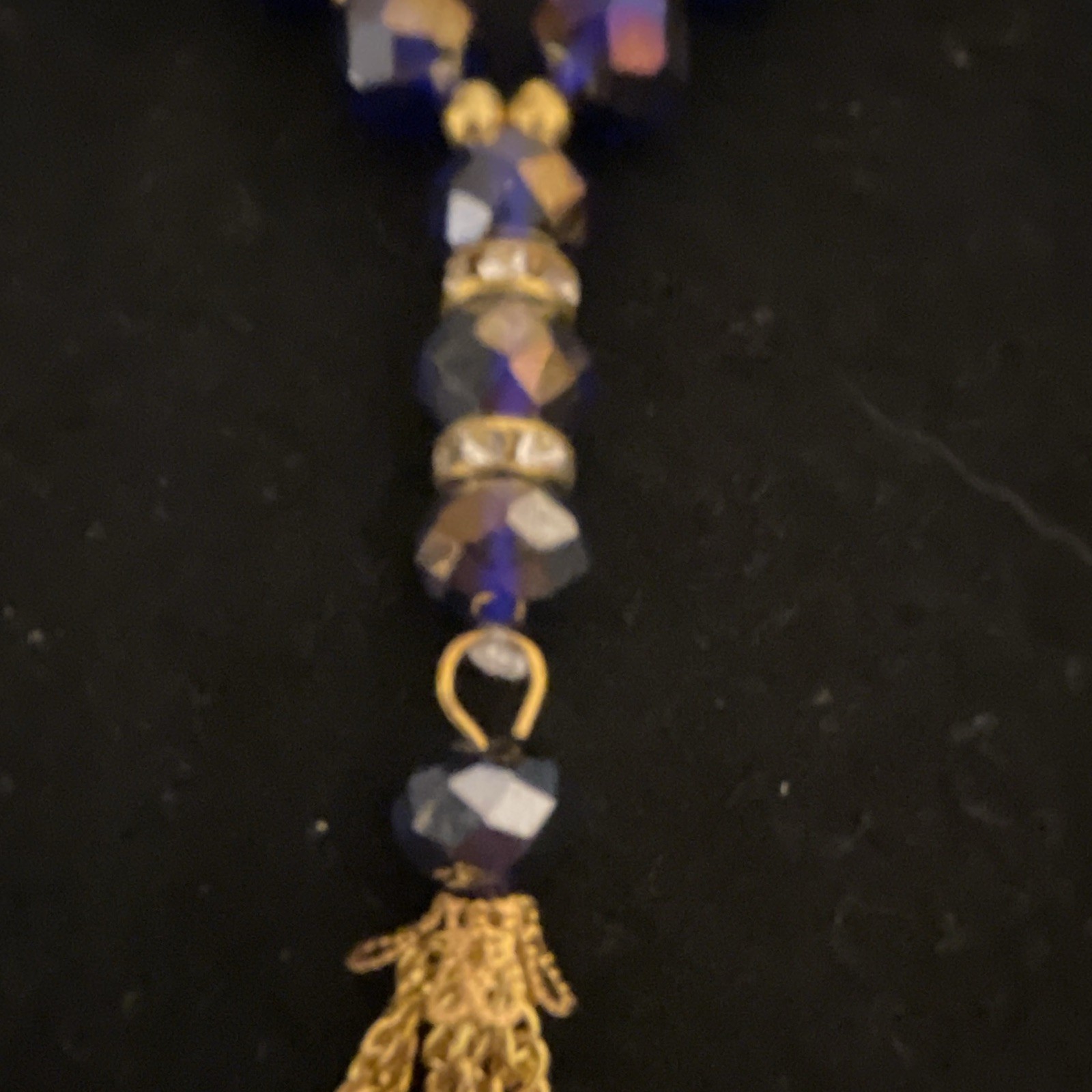 Tasbih Prayer Beads Gold Tone Round Tassel Pendant Drop