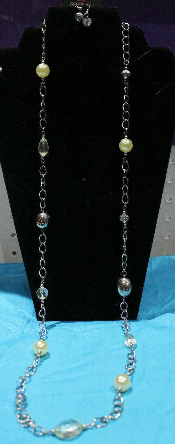 PAPARAZZI LONG YELLOW AND EARRINGS “ONLY SPECIAL OCCASIONS, YELLOW NECKLACE”