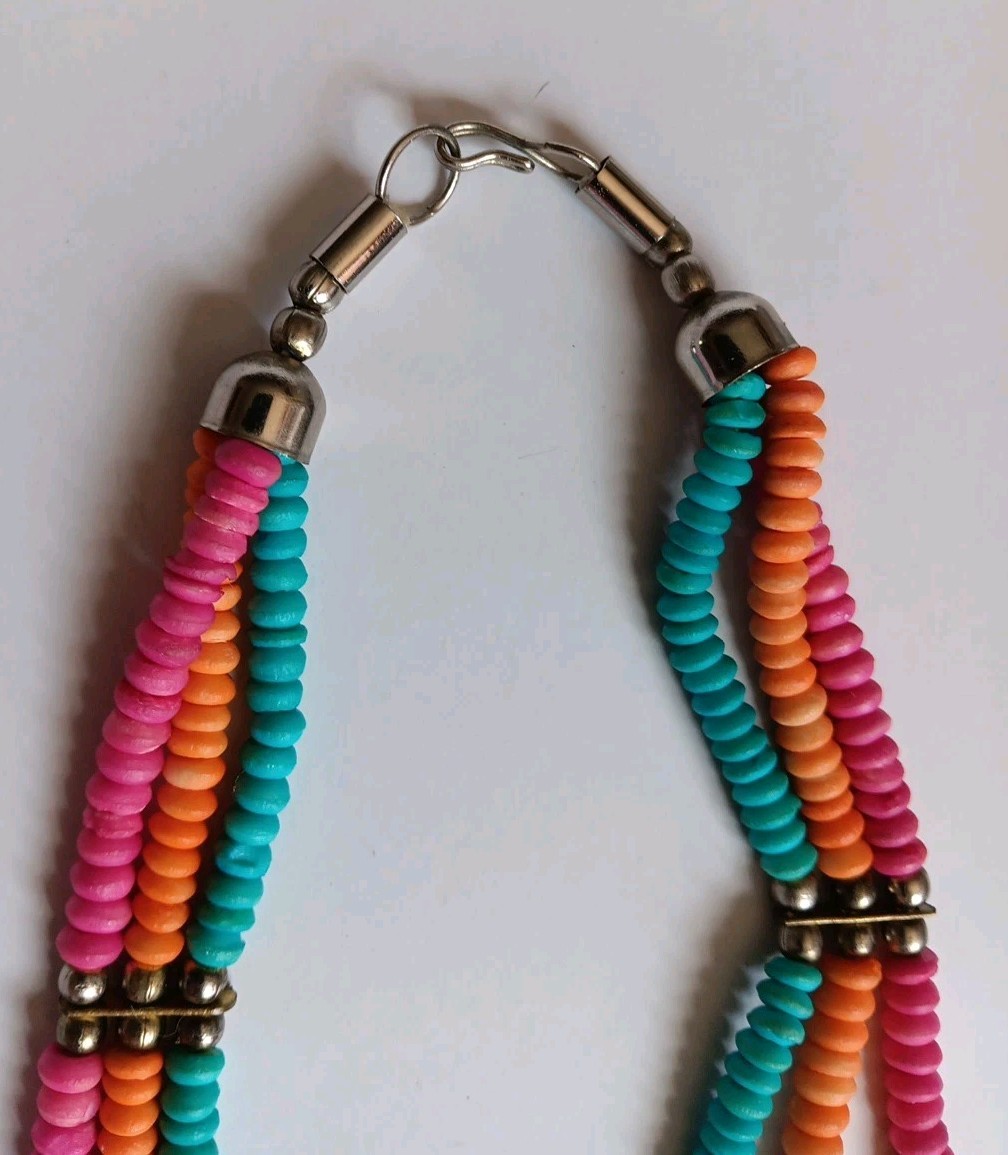 multi color beaded necklace No Maker Mark